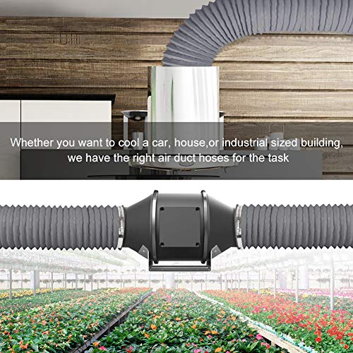 4 Inch 16FT Air Duct,Insulation Aluminum Clothing Dryer Vent Hose,Gray