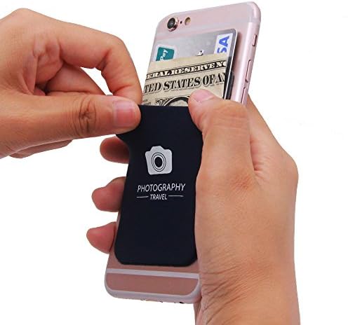 Lycra Cell Phone Card Holder, Sticker Firmly Adhesive Stick Back Cover Credit Card Holder Pouch Pocket for Mobile Cell Phones(camera)