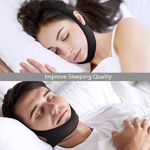 Stop Snoring the Most Effective Adjustable Anti Snoring Chin Strap Sleep Aid Device - Get the Restful Night you Deserve!