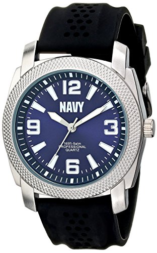 U.S. Navy Wrist Armor Men's 37400003 C21 Analog Display Quartz Watch with Black Silicone Strap
