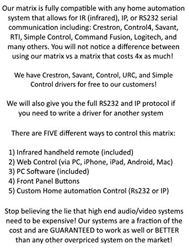 8x16 8x8 HDR 18GBPS HDbaseT 4K Matrix Switcher ARC Downscaling 16x16 with 8 Receivers HDMI 2.0a 2.0 CAT6 CAT5e HDMI HDCP2.2 Routing SPDIF Audio CONTROL4 Savant Home Automation - Thumbnail 6