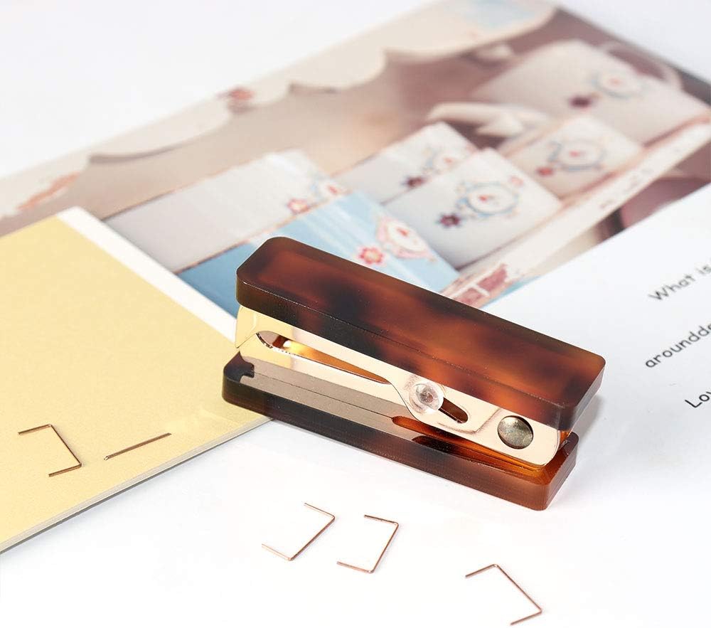 Multibey Mini Staples Remover Tool Gold Metal Jaws Staple Removal Puller Office Desk Accessories School Stationery, Tortoise : Office Products