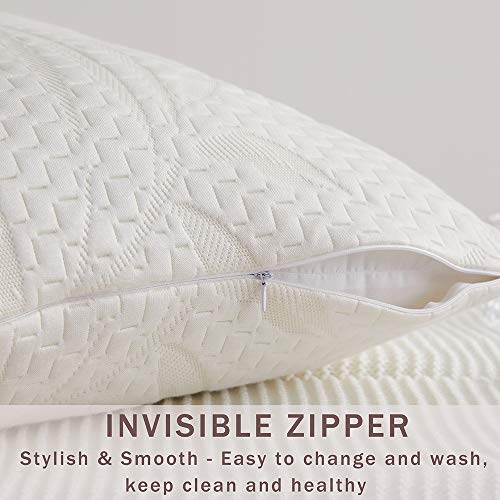 Ubauba Full Body Pillows for Adults Memory Fiber Long Pillow with Zipper Bamboo Pillow Cover, Soft Bed Pillows for Side Sleepers and Back Pain - 20 x 54 inch