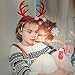 LUOEM Christmas Reindeer Antlers Headband Reindeer Headband with Ears Xmas Headwear Accessories for Christmas Easter Masquerade Cosplay Party Gift 12-Pack