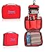 SunKni Hanging Toiletry Bag Portable Travel Organizer for Women Kids Girls Boys Cosmetics Personal Accessories - Small Makeup Bag Bathroom and Shower Organizer Kit Leak Proof Large Capacity (Red)