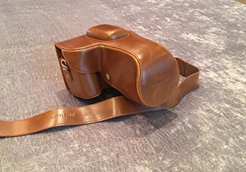 CamsonLeather Camera Case Bag and Strap for Nikon D3400, D3300, D3200 with 18-55 Lens (Coffee)
