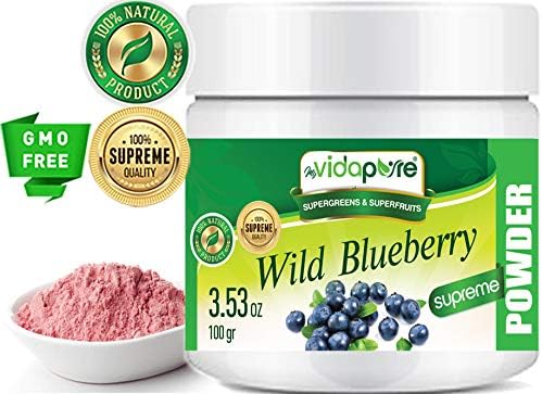 Wild Blueberry Powder Freeze-Dried 100% Whole Berry RAW Gluten Free, Non-GMO Natural Booster. Superfood Powder for Smoothie, Beverages. 3.53 oz – 100 gr