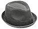 Men's Casual Vintage Style Washed Cotton Fedora Hat (F2232-BLACK,LXL)
