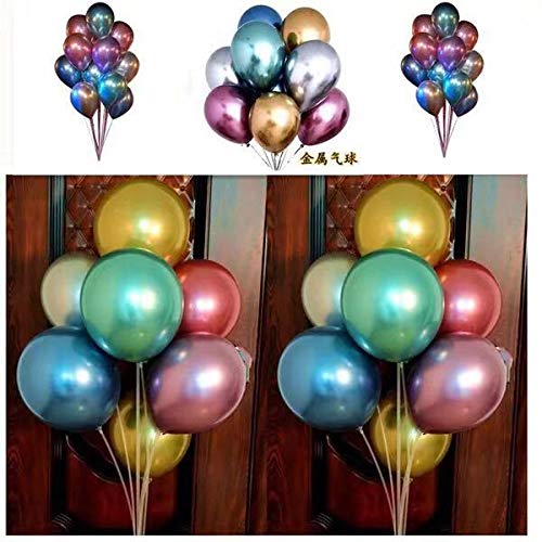 Vilosa Metalic Colorful Ballons for Party and Festival Decorations 50pcs-Pack