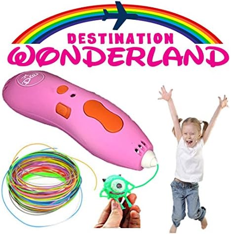Destination Wonderland Starter Essentials Exclusive 3D Printing Pen Set with Filament and Template for Beginners (Pink)