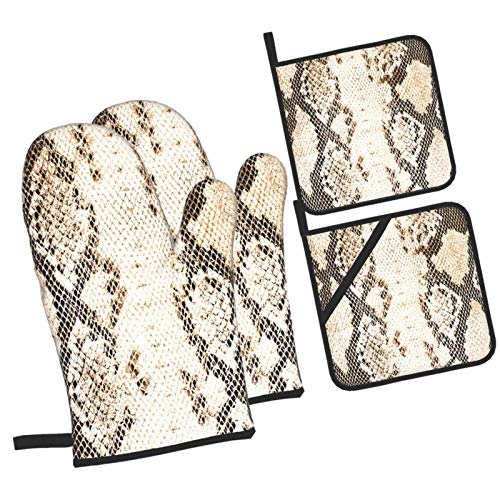 51Z%2BQP2Rg3L Juego de Manoplas y Porta ollas para Horno,Fondo de Piel de Serpiente,Guantes y agarraderas Resistentes al Calor para… Juego de Manoplas y Porta ollas para Horno,Fondo de Piel de Serpiente,Guantes y agarraderas Resistentes al Calor para… - Imagen 3