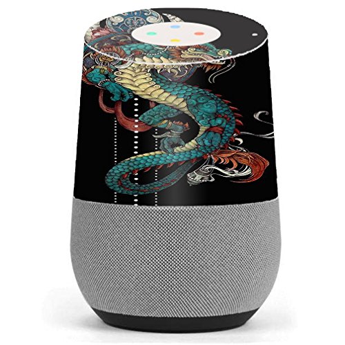 Skin-Decal-Vinyl-Wrap-for-Google-Home-stickers-skins-cover-Dragon-Japanese-Style-Tattoo