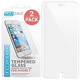 iPhone 7 Screen Protector [2 Pack] by Yousave Accessories [Tempered Glass] [3D Touch Compatible] 0.3mm Thickness / 9H Hardness Rating