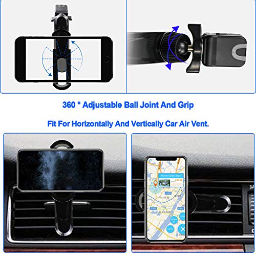 Car Phone Mount Holder, ADINC Universal Air Vent Car Mount Cradle 360 Degree Rotaion Vent Phone Holder Cell Phone Car Holder for GPS Smartphone Samsung Galaxy Note Nexus 6 Etc. - Thumbnail 2