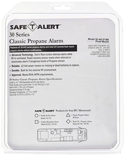 MTI Industries 30-442-P-BR Safe T Alert 30 Series Propane/LP Gas Alarm - Flush Mount, Brown