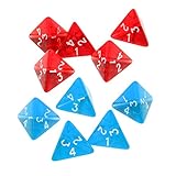 SunniMix 10Pcs Kids Party Bag Fillers D4 Dices 10Pcs for Party Card Game Gaming Dices