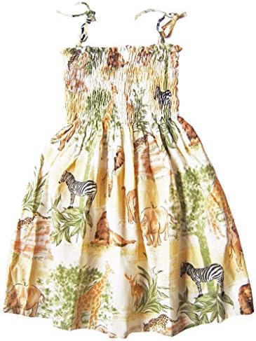 US Giftwear Girls 100% Cotton Safari Sundress Size:5-6
