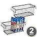 mDesign Household Stackable Metal Wire Storage Organizer Bin Basket with Built-In Handles for Kitchen Cabinets, Pantry, Closets, Bedrooms, Bathrooms - 12.5