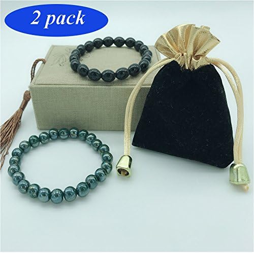 Black Tourmaline Crystal Bracelet for Women and Men Emf Protection Negative Ion Balance Energy Bracelet Set