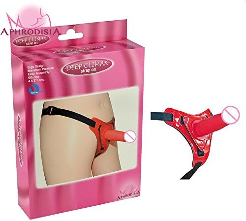 Ingdy(TM) Red 4.5 inch Realistic Dil-do Strap-On kit for Lesbian, Silicone G-S-p-o-t Pen-is Harnesses, S-e-x product for couples