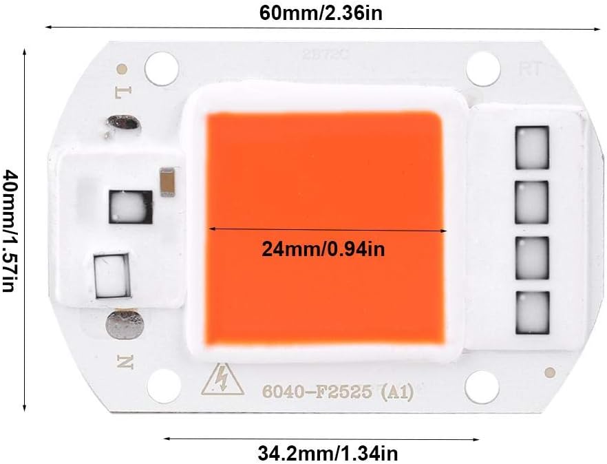 GOTOTOP 50W LED COB Chip Light,led cob chip AC220V Light COB Chip Source,chip led for LED Floodlight Lamp Spotlight DIY Grow Light(Red) - Image 5