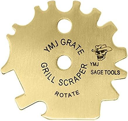 YMJ Barbecue grill scraper - brass BBQ cleaner - clean gas, power, pannii, infrared, ceramics, park and campground - with baking pan and baking sheet.