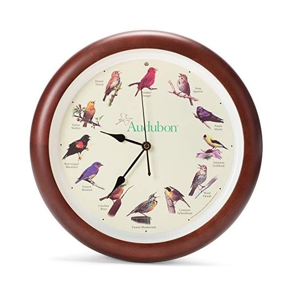 Mark Feldstein & Associates Audubon Singing Bird Wall / Desk Clock, 8