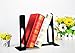 2 Pairs /4 Pieces Metal Bookends, Sturdy and Nonskid, Heavy Duty Metal Book Ends Supports for Books, DVDs, Magazines, Great for Office, Home, School, Dorm, Black, 8.2 x 5.2 x 6.5 inch