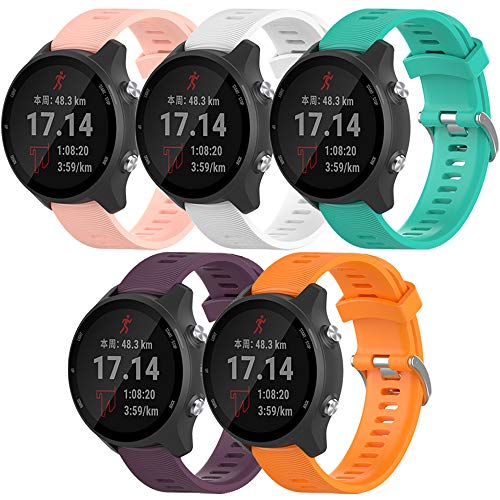 QGHXO Band for Garmin Forerunner 245, Soft Silicone Replacement Band for Garmin Forerunner 245 / Forerunner 645 (No Tracker, Replacement Bands Only)