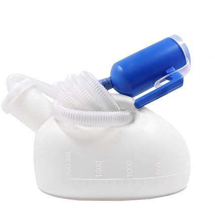 YUMSUM Urinflasche für Männer 2000ML männlichen Urinal Töpfchen Männlich Urinal für alten Mann Urin Sammler mit 1.3M Tube (we