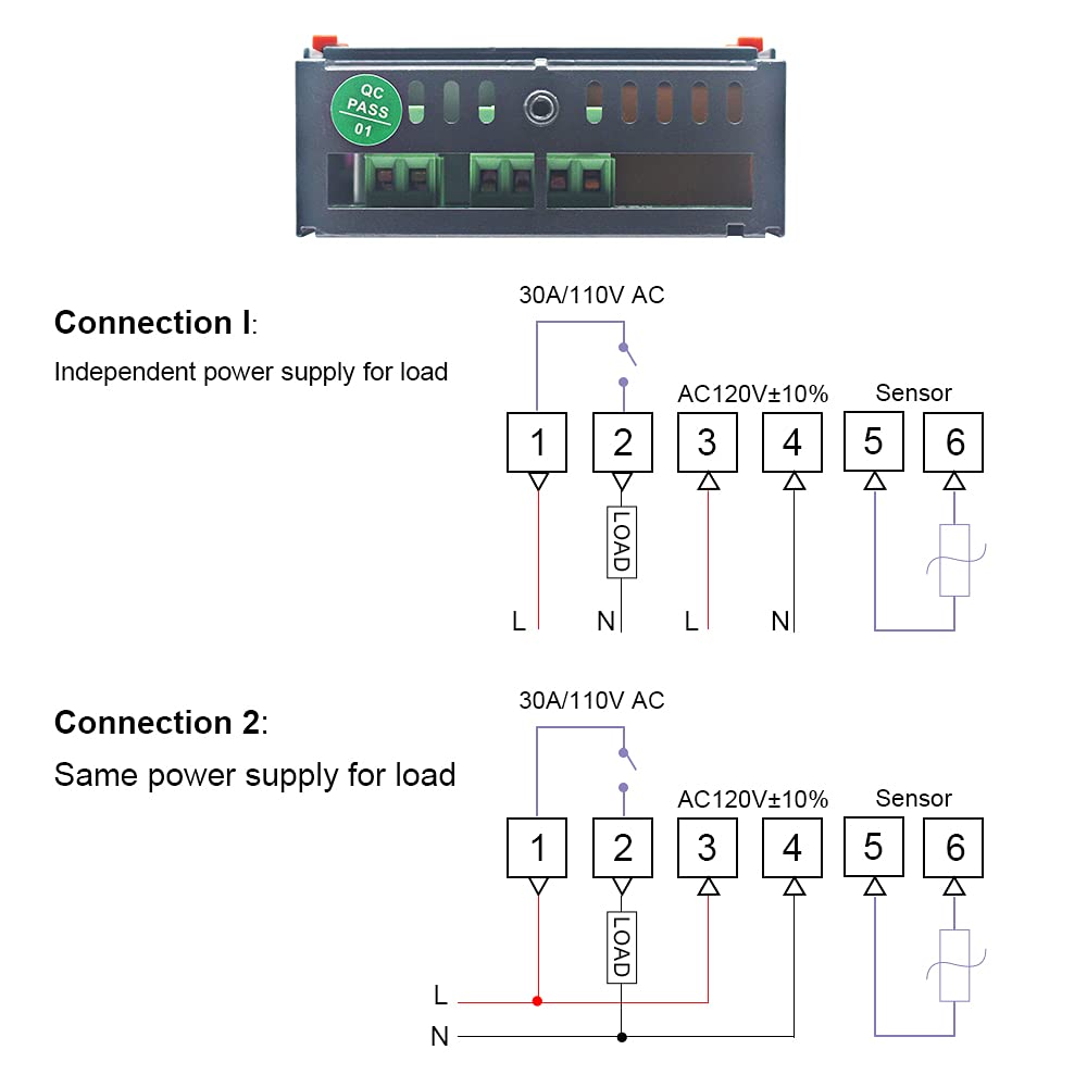 KT8230 Digital Thermostat 120VAC 30A Fahrenheit Temperature Controller Regulator -22~572℉ Heating Cooling for Incubator Brooder Refrigerator Fermenter Greenhouse: Industrial & Scientific