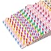 Disposable Biodegradable Paper Party Straws - 300 Pack Premium Bulk Eco Friendly Striped Straws 6 Different Colors For Juices, Shakes, Smoothies, Party Supplies, Decoration, Birthday Party