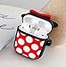 Punswan Minnie Big Dots Airpod Case for Airpods 1&2,Cute 3D Funny Cartoon Character Soft Silicone Catalyst Cover,Kawaii Fun Cool Keychain Design Skin,Fashion Cases for Girls Kids Teens Air pods