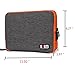 tearplex BUBM Large Double Layer Electronics Accessories Bag Travel Gear Organizer Phone Charger Cable Storage Bag (Grey&Orange)