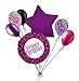 7 pc Happy Birthday Cheetah Safari theme Balloon Bouquet Jungle Leopard Purple