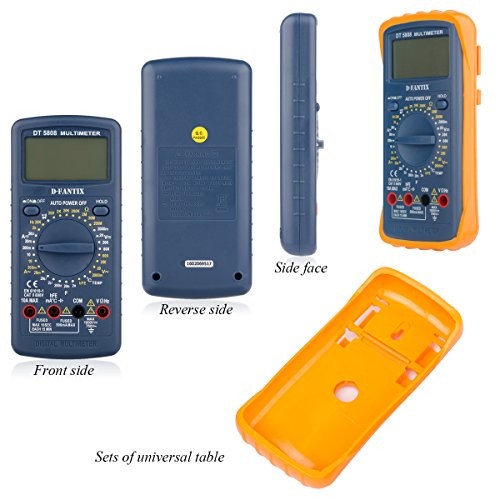 DFantiX Digital Multimeter AC DC Am Ohm Volt Meter with Diode Continuity, Transistor, hFE