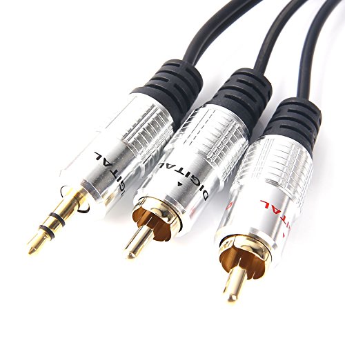 SiYear Mini jack 3.5mm Male to 2 RCA Male Audio Cable Left / Right Stereo Wire Cord , Y Splitter Adapter , AUX Auxiliary Headphone Jack Converter,RCA Phono Dual Phono Plug(3M)