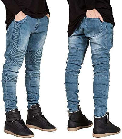 Men Skinny Jeans Men Runway Slim Racer Biker Jeans Strech Hiphop Jeans for Men Y2036