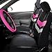 FH Group PU006115 Varsity Spirit PU Leather Seat Covers (Purple) Full Set with GIFT - Universal Fit for Trucks, SUVs, and Vans