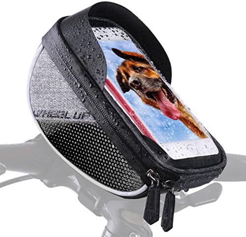 W WHEEL UP Bike Bag Bicycle Handlebar Front Phone Holder with Waterproof TPU Touch Screen for IPhone 8 6s plus/Samsung Galaxy s7 note Cellphone Below 6.0”