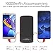 CORNMI 10000mAh Power Bank,Ultra Slim Dual Port USB Fast Portable Charger Built-in Micro USB Cable External Battery Charger Pack Replacement for iPhone Samsung Galaxy HTC iPad Tablets Pc (10000 mAh)