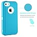 FOGEEK iPhone 5C Case, Dual Layer Anti Slip 360 Full Body Cover Case PC and TPU Shockproof Protective Compatible for Apple iPhone 5C ONLY (Light Blue)