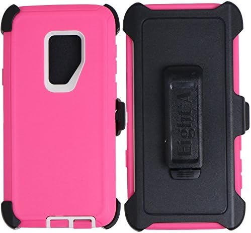 Samsung Galaxy S9+ Case-Heavy Duty Full Body Protective Rugged w/ Belt Clip,Shock Resistant Case Cover for Galaxy S9 Plus (Pink)