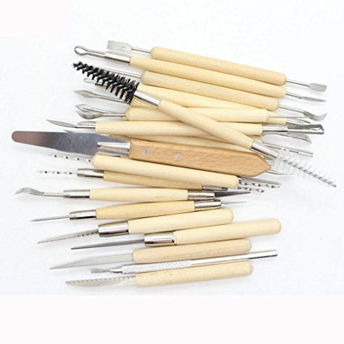 Botrong Pro Polymer Clay Sculpting Tool Set Wood Models Art Projects Pottery Pack of 22