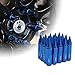Xprite Blue Aluminum Mounted 90mm Spike Extended Nut Refit Wheel Lug Nuts/Tire Screw M12x1.5