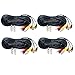 Henxlco 50ft CCTV Security Surveillance Camera Video Audio Power Extension Cable Pre-made All-in-One BNC RCA Cable Pack of 4 primary