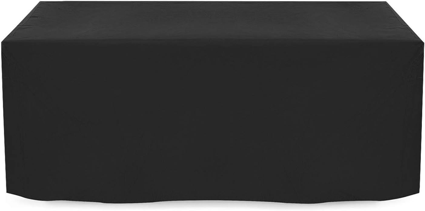 RuilasagoGarden Furniture Covers,Waterproof Rectangular Large Patio Set Outdoor Furniture Cover,Windproof & Anti-UV Black Garden Table Cover for Sofas and Chairs Size 200x160x94CM