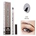 Evermarket Eyebrow Pen,Music Flower Eyebrow Tattoo Tint Dye Cream Gel with Four Tips,Long-lasting Waterproof for Eyes Makeup, Brown