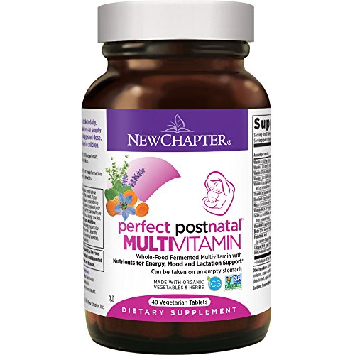 New Chapter Postnatal Vitamins, Lactation Supplement with Fermented Probiotics + Wholefoods + Vitamin D3 + B Vitamins + Organic Non-GMO Ingredients - 48 Ct (Best Multivitamins For Breastfeeding Moms)