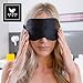 100% Silk Hypoallergenic Sleep Mask with Compact Travel Pouch and Gift Box by Brave Era (Raven Black)